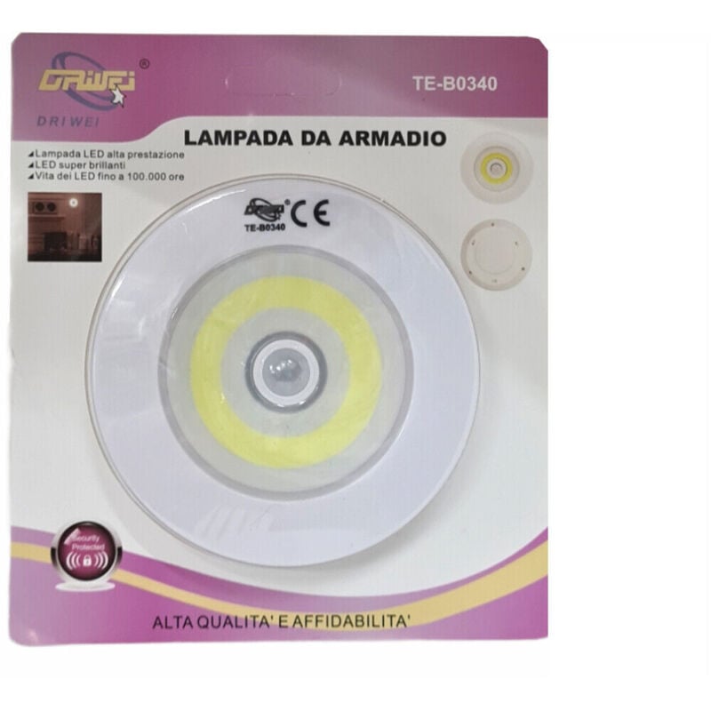 foto del prodotto luce led cob armadio cucina sensore movimento lampada notturna te-b0340