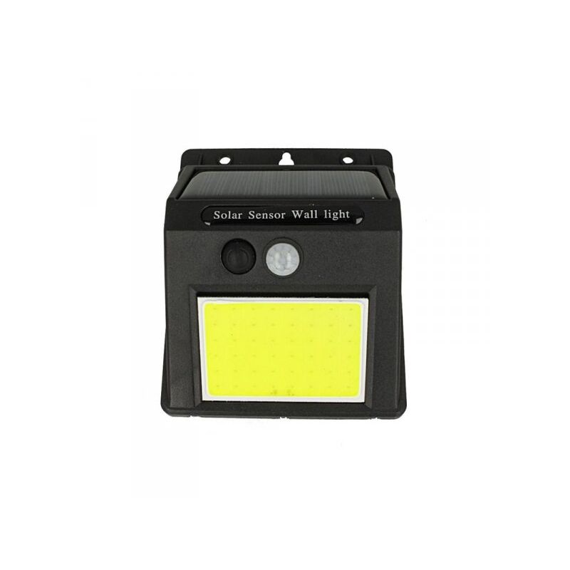 foto del prodotto luce led cob da parete con pannello solare sensore movimento e crepuscolare 0,65w ip65 nero esterno per giardino
