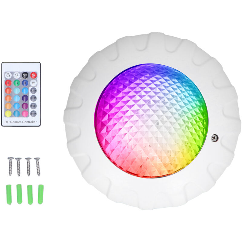foto del prodotto luce led colorata per piscina dc12v 38w con telecomando ip68 impermeabile rgb a risparmio energetico per laghetto, fontana, piscina