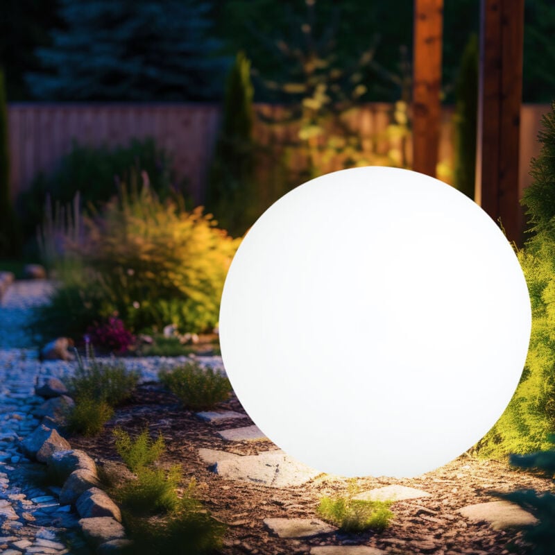 foto del prodotto luce led da esterno a innesto lampada da giardino a globo luminoso con alimentazione globi luminosi per giardino a terra spike bianco, 1x 9w 1x 810lm