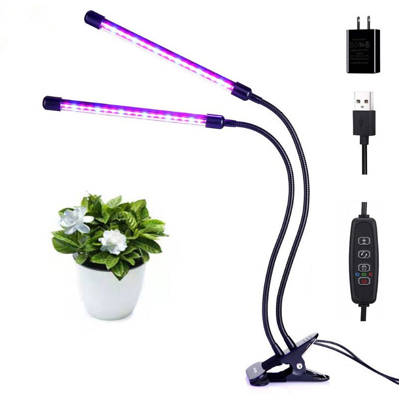 foto del prodotto luce led per la crescita delle piante usb, piccola clip da scrivania, luce verde