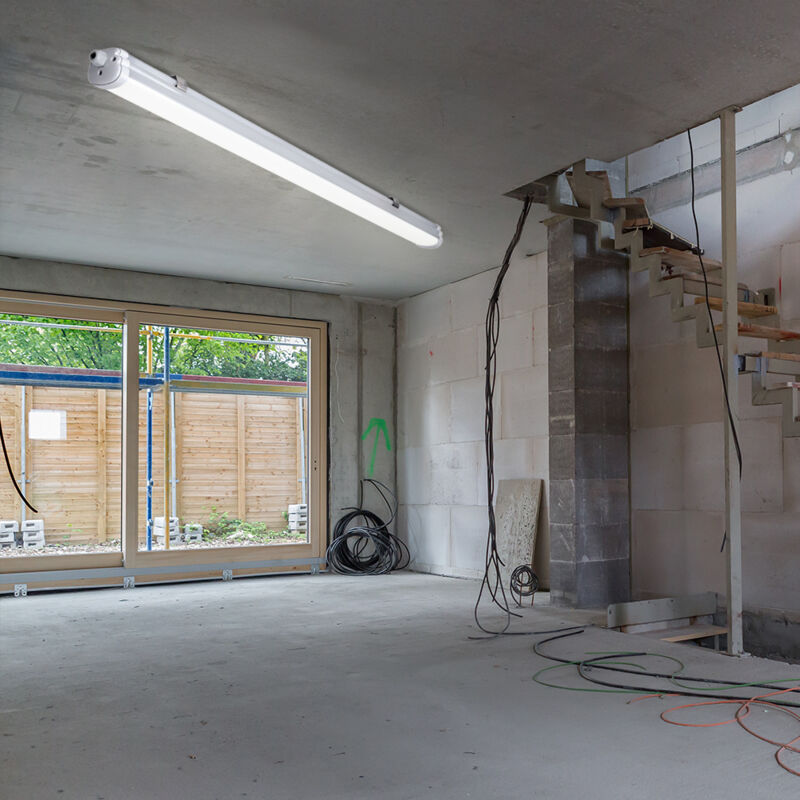 foto del prodotto luce led per vasca, luce per ambienti umidi, luce per garage, lampada per ingresso, lampada da soffitto, plastica bianca, resistente ai getti