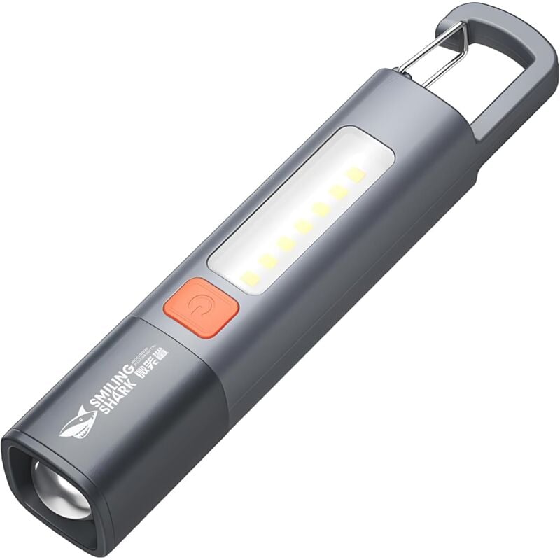 foto del prodotto luce led portatile da 1200 mah, luce da lavoro led cob, luce flash laterale cob g1, 3 modalit flash con zoom, bianca, impermeabile, alimentazione