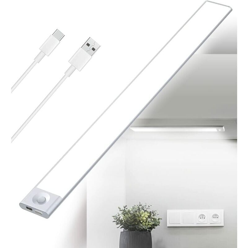 foto del prodotto luce led ricaricabile usb sottopensile da cucina, 2500mah 40cm sensore di movimento dimmerabile luce per armadio barra led luci sensore pir a