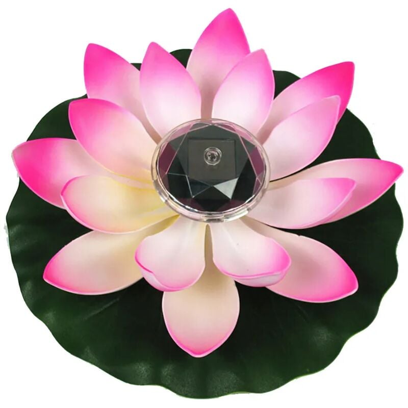 foto del prodotto luce led solare galleggiante a forma di loto, luce decorativa per interni, per fontana e laghetto