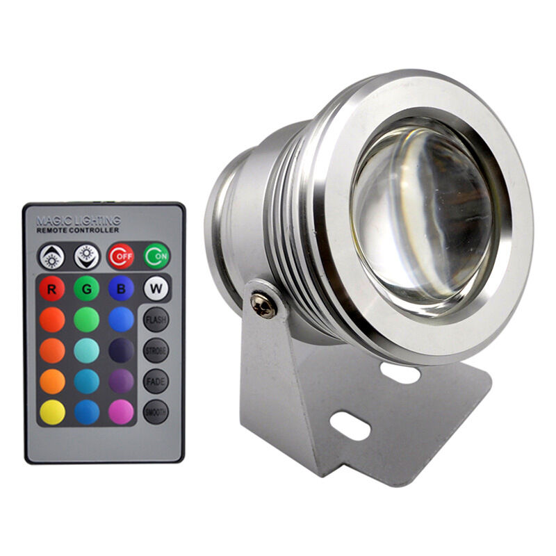 foto del prodotto luce led sommergibile, faretto led rgb impermeabile di alta qualit per piscina 10w dc 12v luce per piscina esterna 16 colori, rgb con telecomando10w
