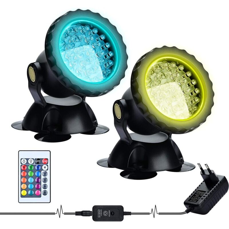 foto del prodotto luce led sommergibile, faretto rgb per acquario, illuminazione subacquea sommergibile per pesci, lampada led impermeabile ip68, luce ad angolo