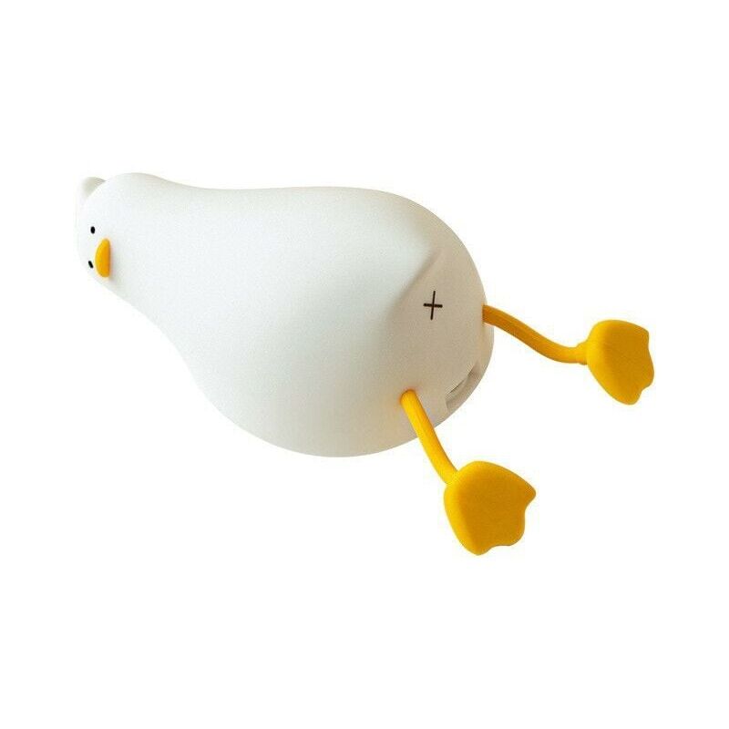 foto del prodotto luce notturna a forma di anatra, a led, con luce notturna, lampada a forma di anatroccolo, ricaricabile tramite usb, in silicone, per bambini,