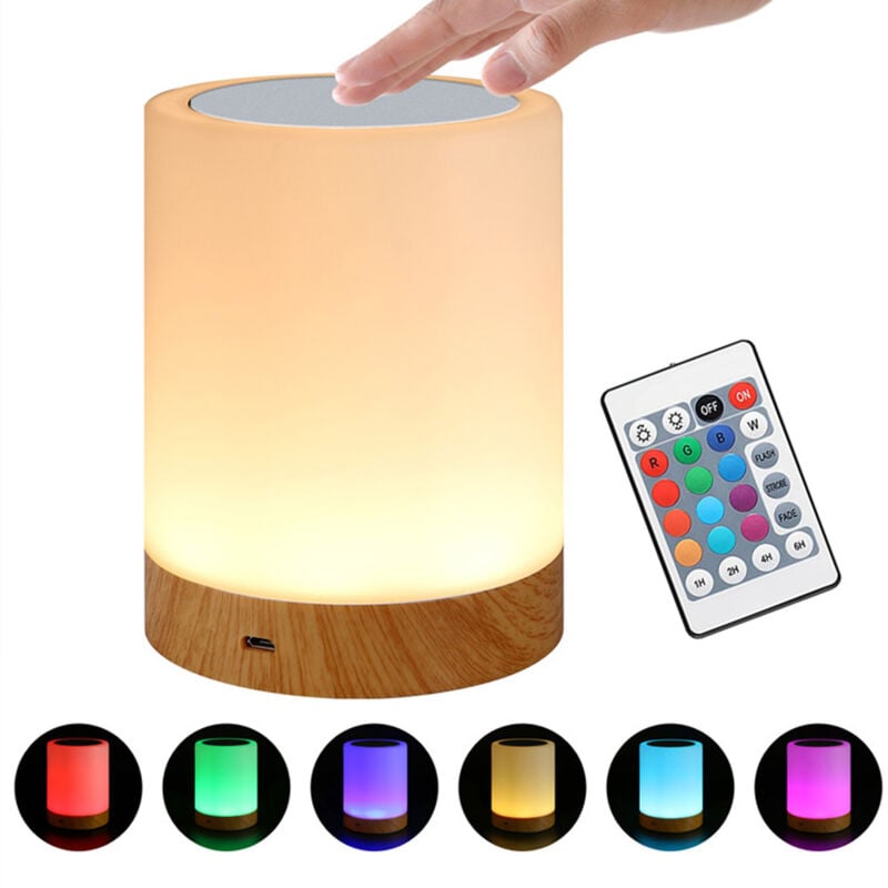 foto del prodotto luce notturna a led, lampada da comodino, luce notturna per bambini con controllo touch e lampada da tavolo dimmerabile ricaricabile tramite usb e