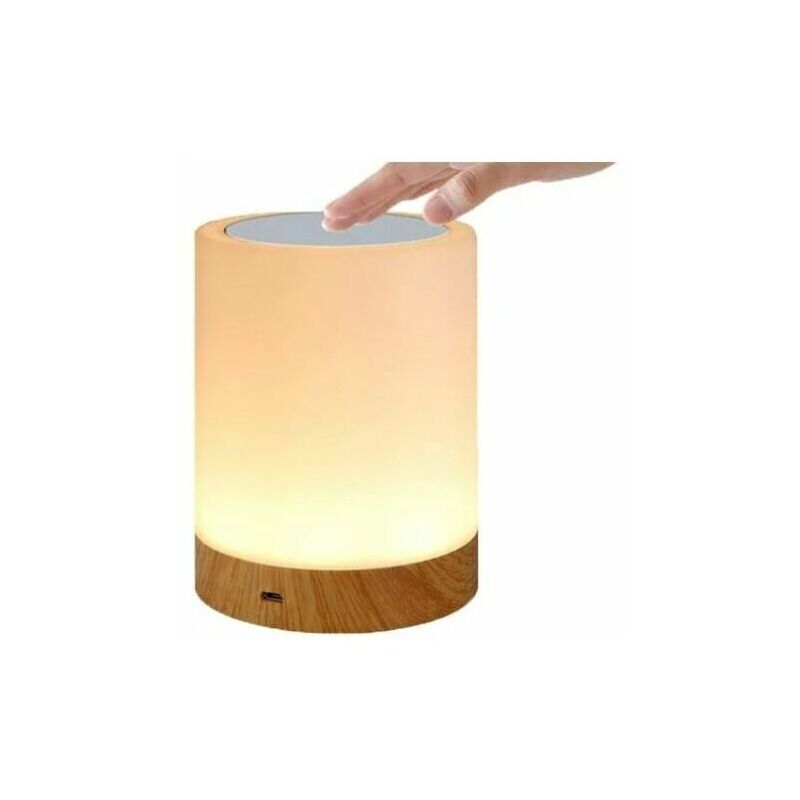 foto del prodotto luce notturna a led, lampada touch da comodino con controllo touch e ricaricabile tramite usb e cambio colore 13 rgb con lampada da tavolo