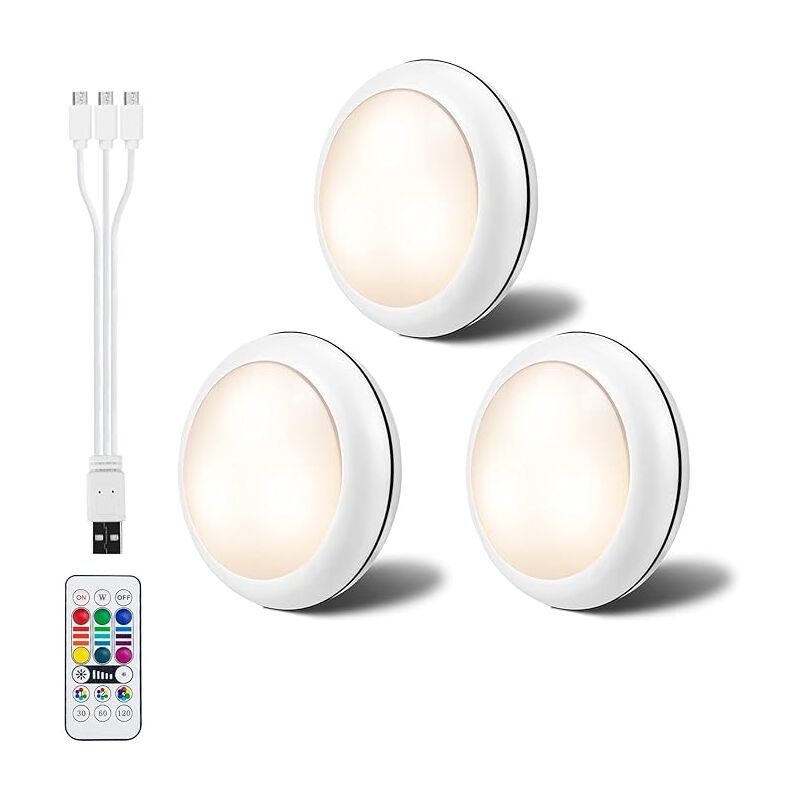 foto del prodotto luce notturna a led per armadietto con telecomando luce per esposizione di armadietti per vino, timer multicolore ricaricabile 3 luci, 1