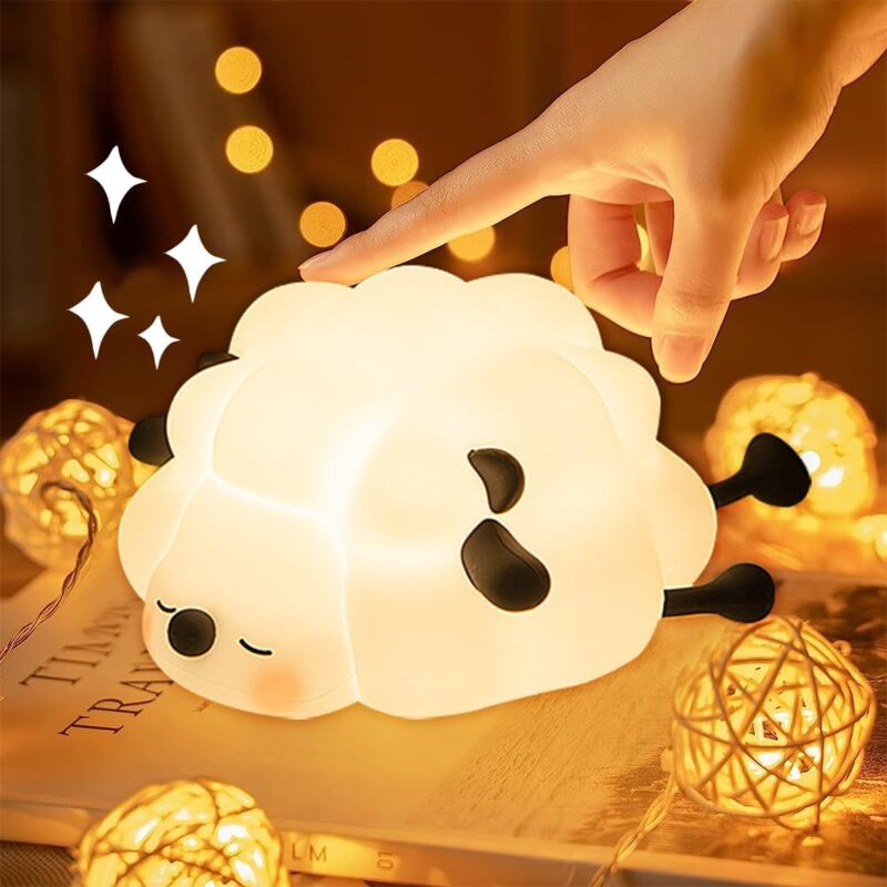 foto del prodotto luce notturna a led per bambini, lampada da comodino a led, luce notturna con controllo touch per bambini, 3 modalit di illuminazione con timer da