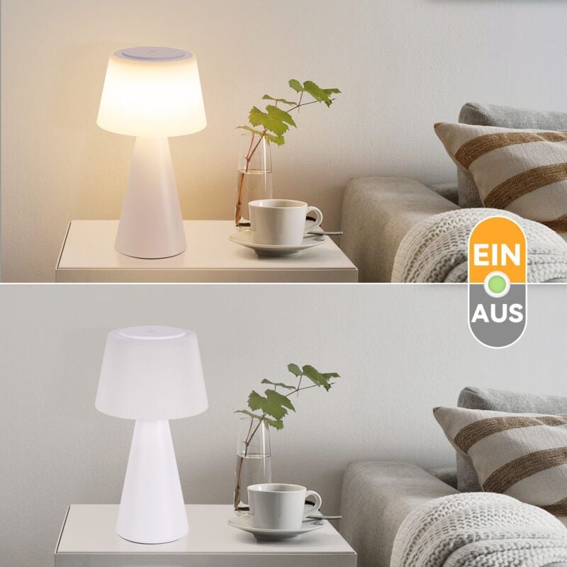 foto del prodotto luce notturna a led ricaricabile, confezione da 2 3600 mah, wireless, dimmerabile, ricaricabile tramite usb, lampade da tavolo bianche gbly