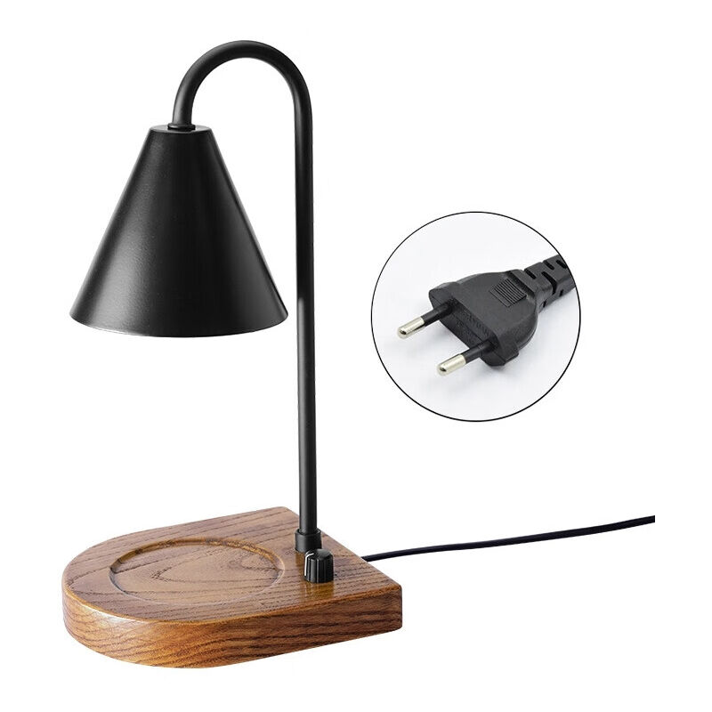 foto del prodotto luce notturna con base in legno, lampada aromatica senza fiamma, con luminosit dimmerabile, nera