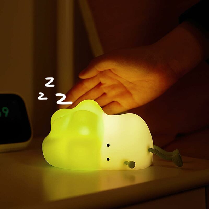 foto del prodotto luce notturna in silicone per bambini, lampada a led a forma di cavolo ricaricabile luce da comodino per bambini ricaricabile con sensore tattile