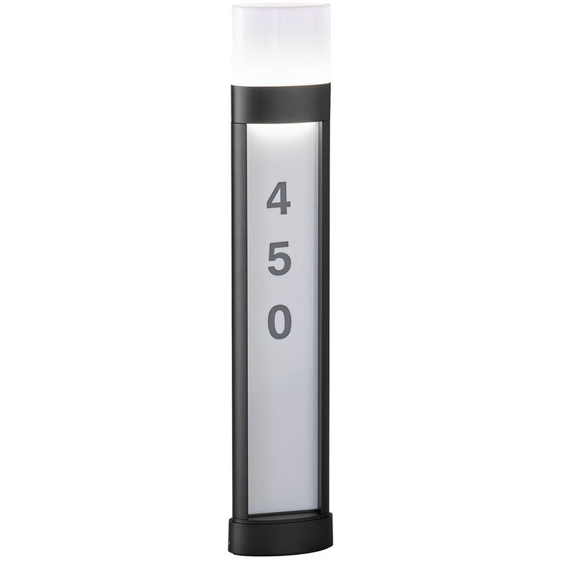 foto del prodotto luce numero civico led numero civico illuminato elettrica lampada da esterno con numero civico, lampada da terra alluminio nero, con adesivo, ip54,