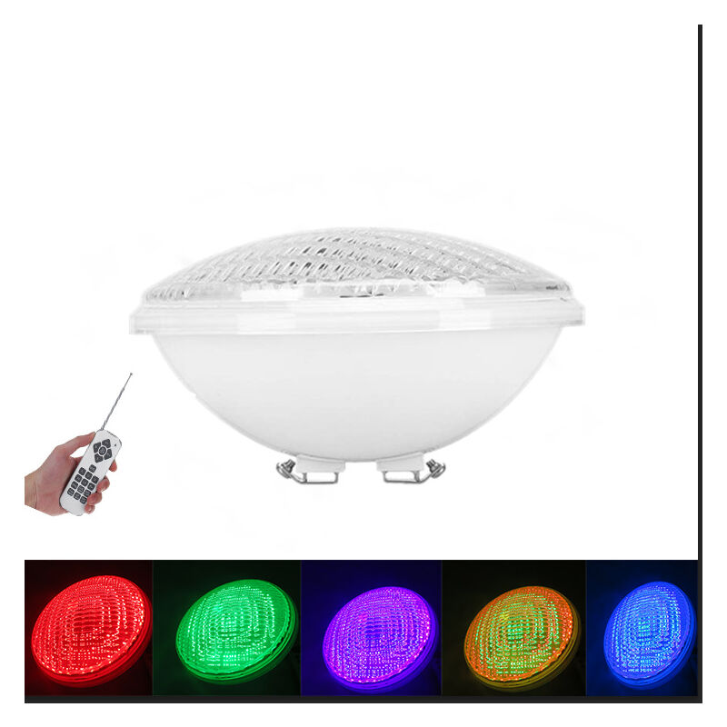 foto del prodotto luce per piscina a led par56 da 24 w, impermeabile ip68, luce sommergibile rgb da 12 v cc ca, proiettore a led colorato con telecomando, 7 colori