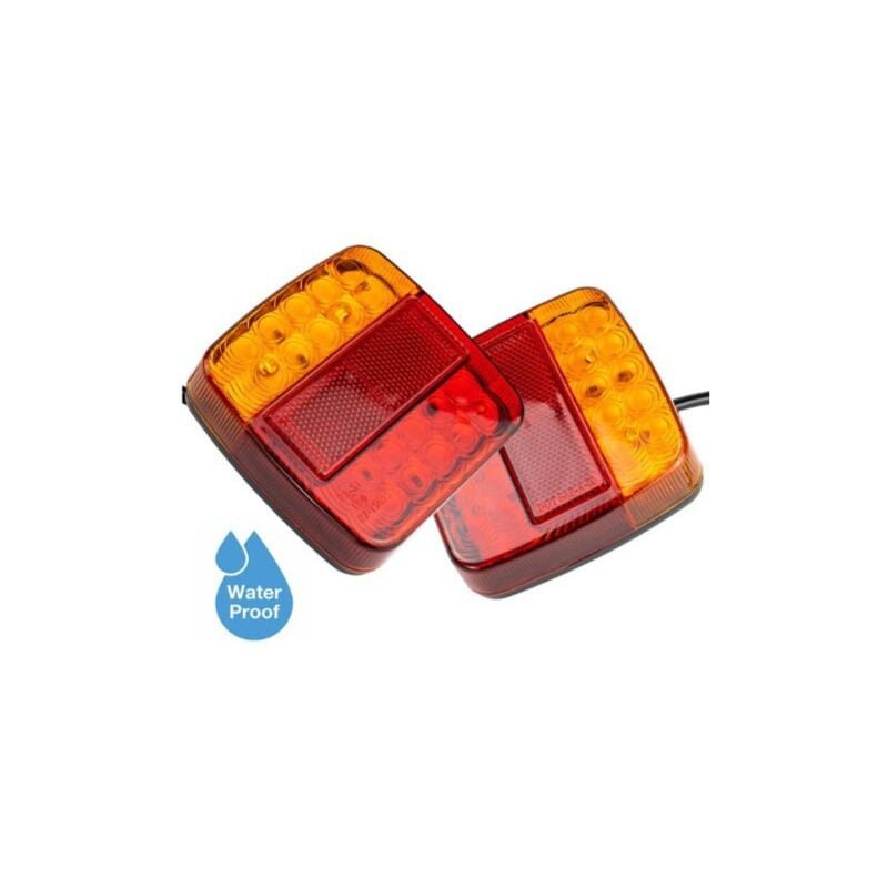 foto del prodotto luce per rimorchio a led da 12 v con luce targa, luce posteriore di parcheggio impermeabile con luce e-mark e riflettore per rimorchio, confezione da