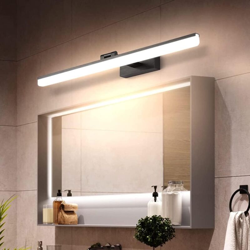 foto del prodotto luce per specchio da bagno a led 50 cm, 12 w, lampada da parete impermeabile ip44, girevole a 180 , luce moderna per specchio, bianco caldo 3000 k,