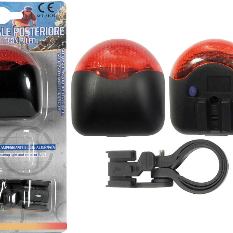 foto del prodotto luce posteriore per bici con 5 led