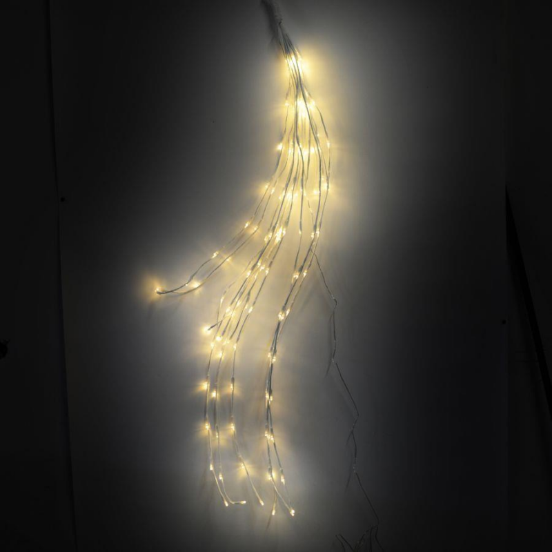 foto del prodotto luce rami 144 led bianco caldo cm 40xh120x2 al.fissa filo bianco uso esterno
