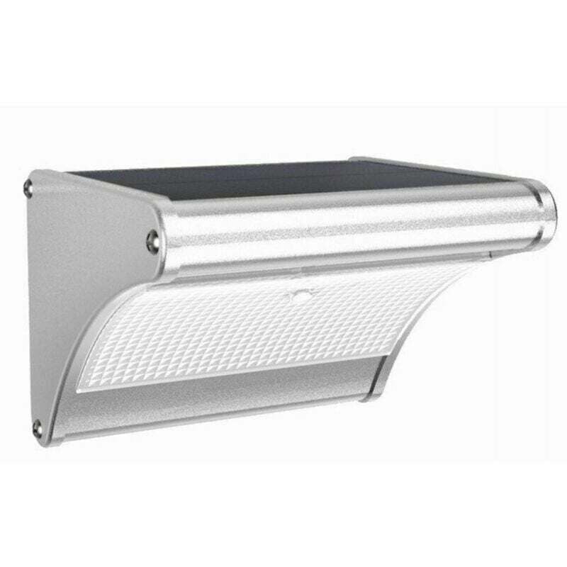 foto del prodotto luce solare a led, alloggiamento in alluminio, impermeabile per esterni, rilevamento del movimento tramite radar, adatta per veranda, giardino,