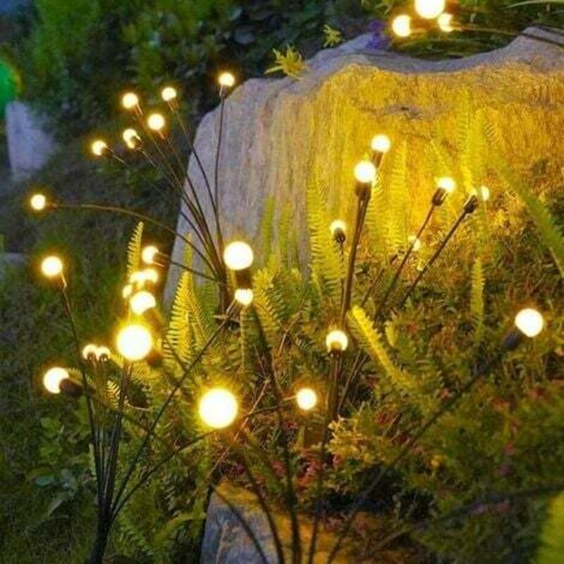 foto del prodotto luce solare a led firefly, luce decorativa da giardino per esterni impermeabile, luce a colori caldi, 6 luci