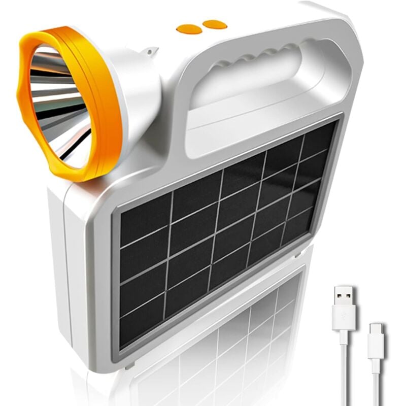 foto del prodotto luce solare da campeggio a led, lanterne da campeggio dimmerabili, power bank di backup da 8000 mah, lampada da tavolo per interni impermeabile ipx4,