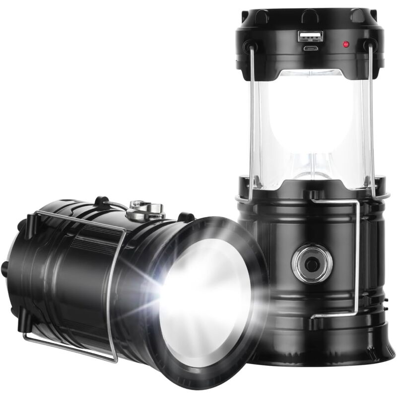 foto del prodotto luce solare da campeggio per interruzione di corrente essenziale per il campeggio ricaricabile tramite usb, luce solare pieghevole e impermeabile