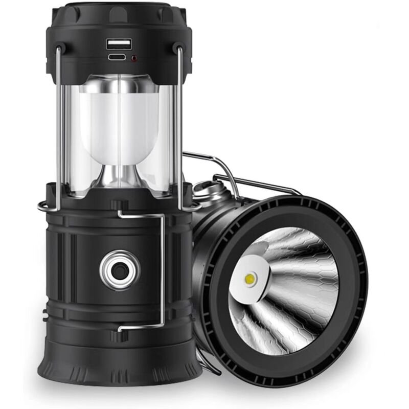 foto del prodotto luce solare da campeggio, torcia impermeabile, ricaricabile tramite usb, portatile, tenda, emergenza, escursionismo