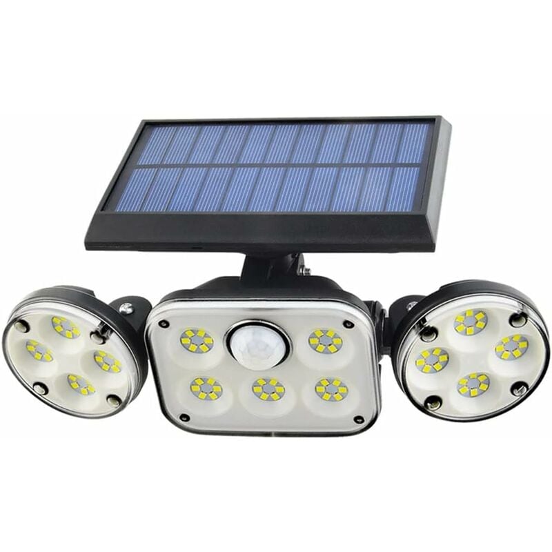foto del prodotto luce solare da esterno, 78 led luce solare da esterno con sensore di movimento proiettore solare super luminoso con sensore crepuscolare applique da