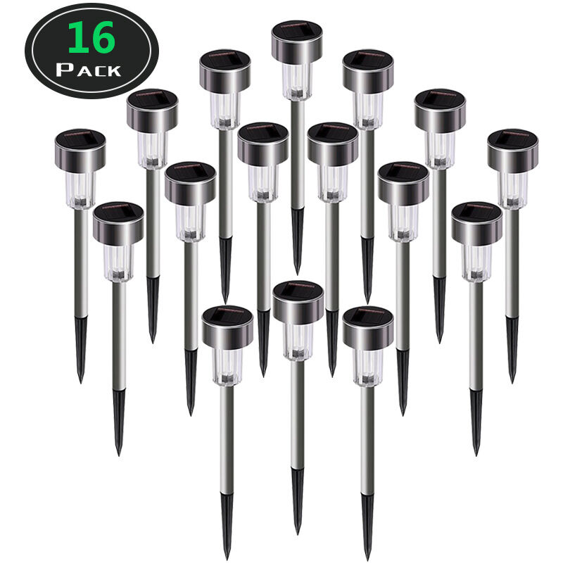 foto del prodotto luce solare da giardino, 16 led colorati ip65 impermeabile accensione spegnimento automatico patio, cortile