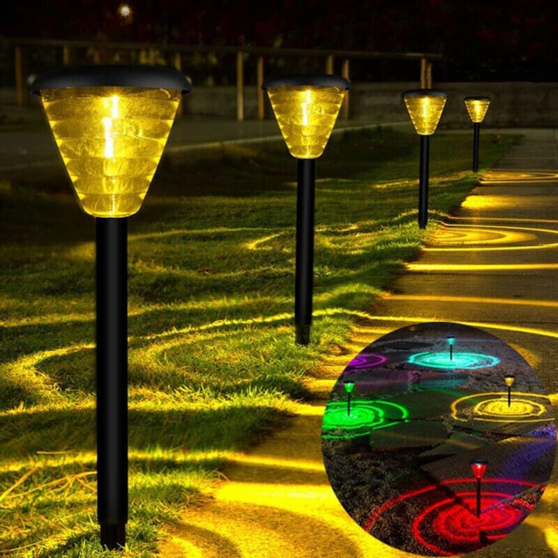 foto del prodotto luce solare da giardino, illuminazione decorativa per esterni con luce calda e colori rgb ip65 impermeabile per patio e strada