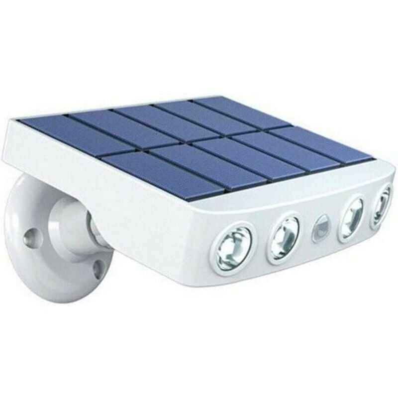 foto del prodotto luce solare esterna impermeabile regolabile con sensore di movimento pannello di ricarica rapida di alta qualit 4 led cob bianco freddo 500