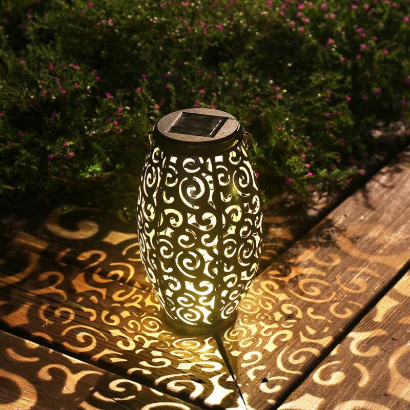 foto del prodotto luce solare esterna lanterna solare sospesa regali per il giardinaggio maniglia da giardino esterni retro metallo impermeabile patio cortile vialetto