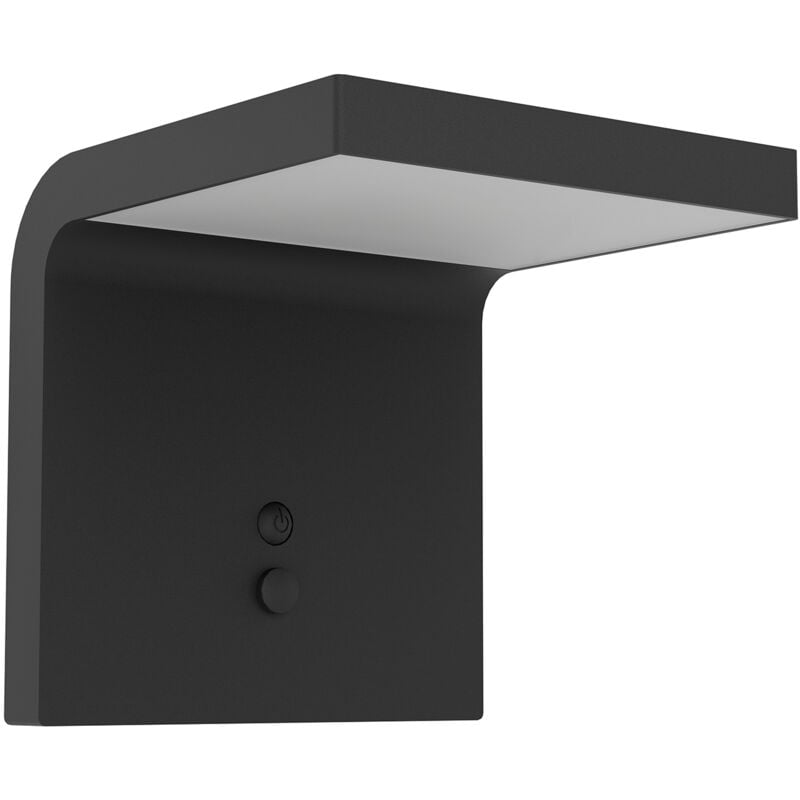 foto del prodotto luce solare esterno moderna spiante policarbonato nero e bianco led