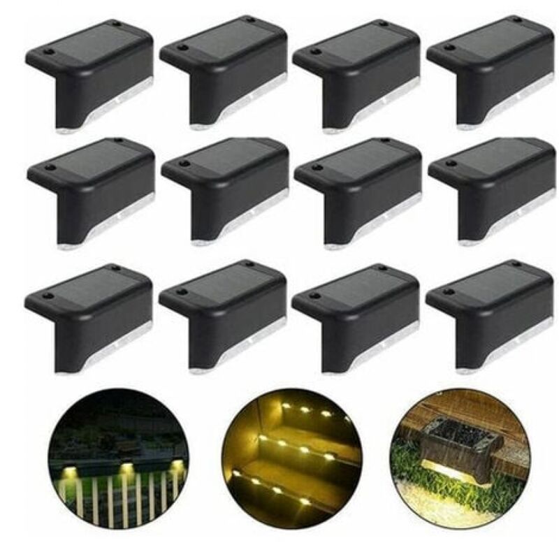 foto del prodotto luce solare impermeabile per recinzione, luce solare per patio, lampada per scale, luci solari da giardino a led ip65 per recinzioni per scale del