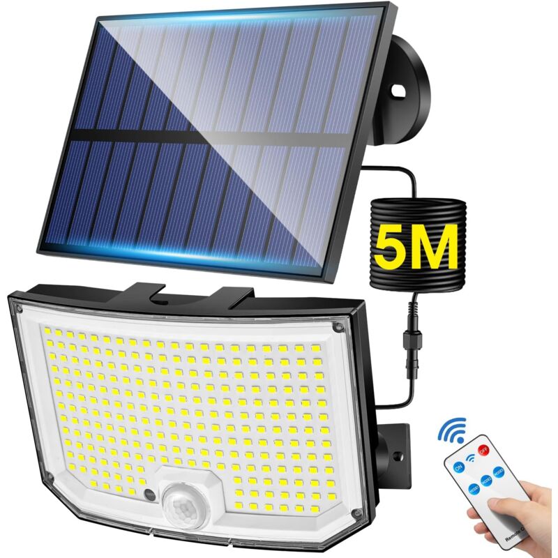 foto del prodotto luce solare per esterni, 238 led 2000 lm, luce solare per esterni con sensore di movimento, illuminazione solare per esterni, 3 modalit e