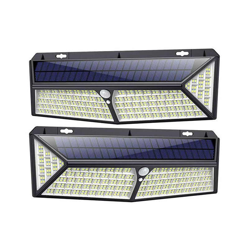 foto del prodotto luce solare per esterni, 288 led pi luminosi 2500 lumen luce solare impermeabile con sensore di movimento lampada da parete di sicurezza