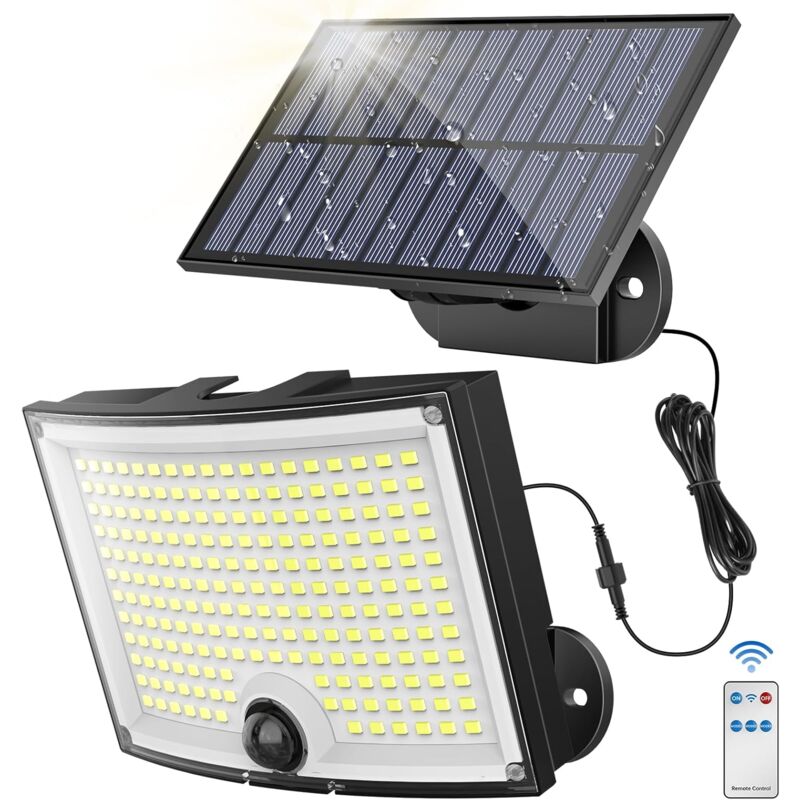 foto del prodotto luce solare per esterni con sensore di movimento 202 led 3 modalit illuminazione a 210 ip65 luce solare per esterni faretto led per esterni