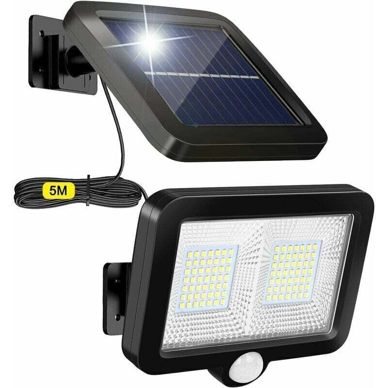 foto del prodotto luce solare per esterni con sensore di movimento 98 led luce solare per esterni con faretto solare, ip65, impermeabile, illuminazione per esterni con