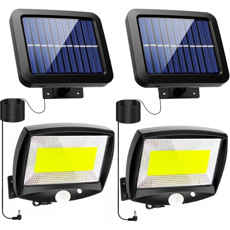 foto del prodotto luce solare per esterni con sensore di movimento ip65 impermeabile faretto led con 3 modalit per giardino, patio, garage modello 