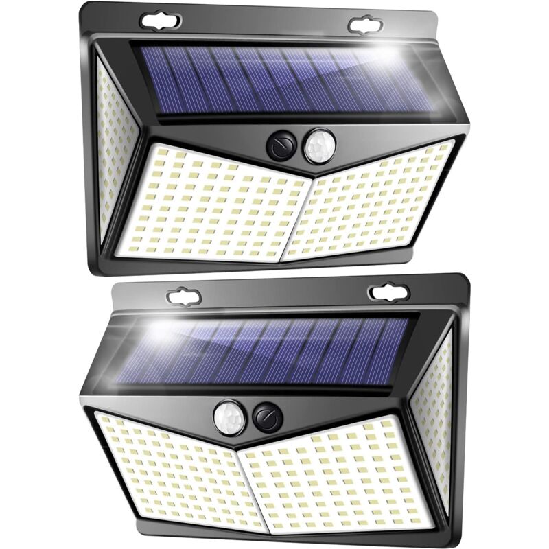 foto del prodotto luce solare per esterni, faretto a led con sensore di movimento 208 led ip65, luce a led per esterni alimentata a energia solare con sensore 2