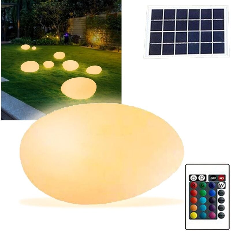 foto del prodotto luce solare per esterni, luce solare da giardino con telecomando, sfera luminosa impermeabile regolabile con 16 colori rgb, ideale per balconi e