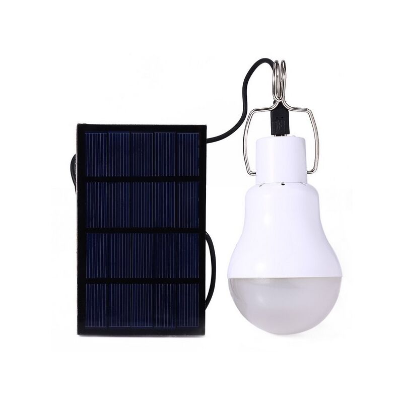 foto del prodotto luce solare portatile da campeggio lampadina led solare di emergenza illuminazione da giardino lanterna con pannello solare gancio per