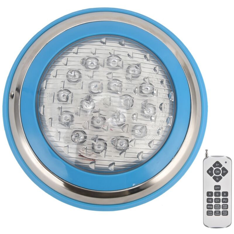 foto del prodotto luce subacquea a led per piscina con simulazione ac12v rgb ad alta potenza, 18 tasti, telecomando, luce sommergibile 24 w 