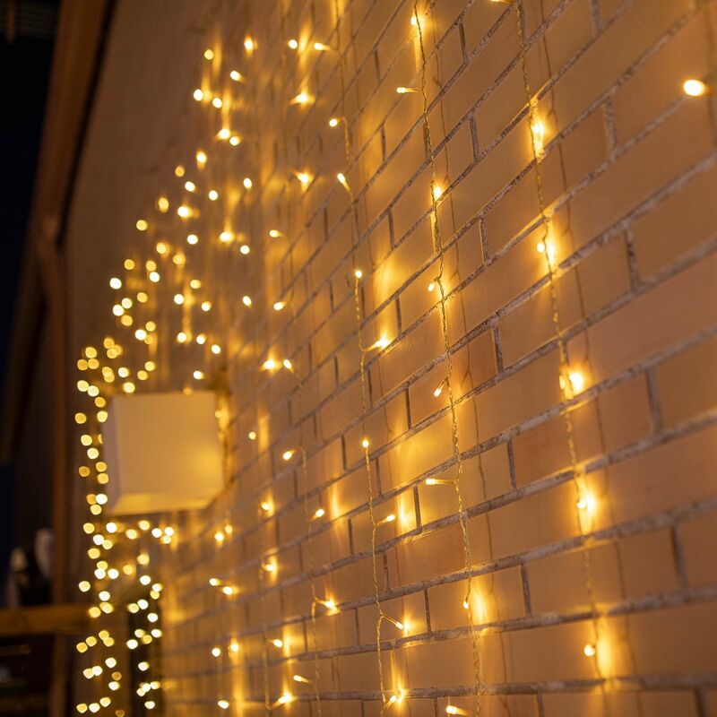 foto del prodotto luceo 3x2 tenda luminosa con cavo per interni ed esterni. luce calda. prodotto in spagna