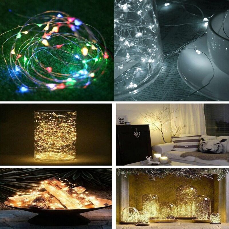 foto del prodotto luci 100 led catena luminosa decorazioni addobbi albero di natale ghirlanda casa lampadine con filo rame ornamentali colorigenerali multicolore