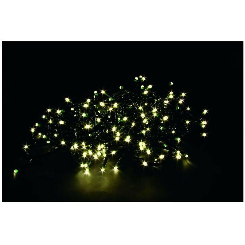 foto del prodotto luci 160led bianco caldo a batteria da esterno 16 mt