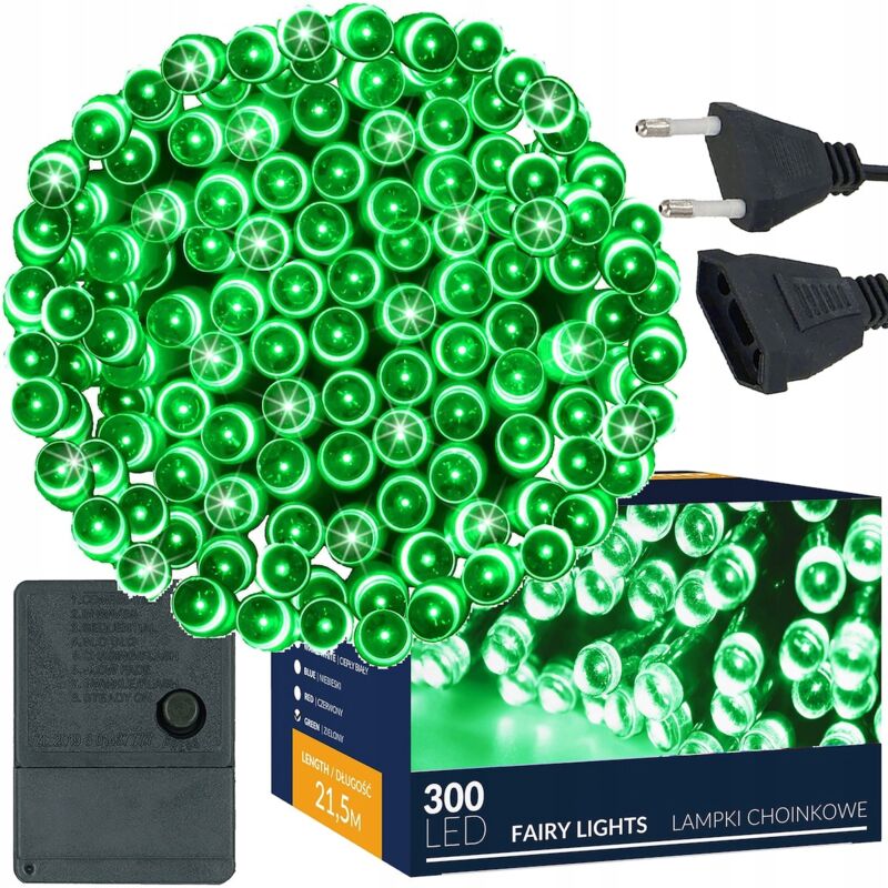 foto del prodotto luci 300 led per albero di natale corrente est int girlanda luminosa 21,5m verde